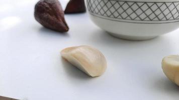Peeled salak fruit on a white background, Close up 01 photo