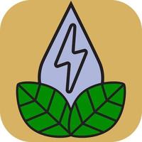 Water drop with lightning, illustration, vector, on a white background. vector