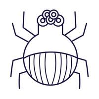 cockroach insect animal in cartoon line icon style vector