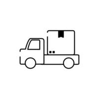 pick up transport cardboard box cargo delivery line style icon vector