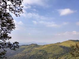 Mountain valley during sunrise. Natural summer landscape photo