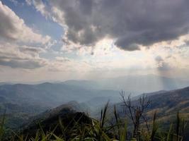 Mountain valley during sunrise. Natural summer landscape photo