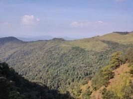 Mountain valley during sunrise. Natural summer landscape photo