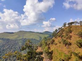 Mountain valley during sunrise. Natural summer landscape photo