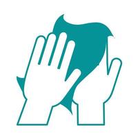 covid 19 coronavirus, prevention use paper on hands, disease outbreak line design icon vector