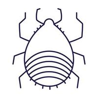 tick bug animal in cartoon line icon style vector