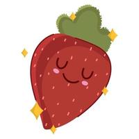 breakfast strawberry cute food fresh cartoon on white background vector