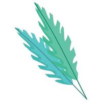 branch leaves exotic and tropical foliage icon on white background vector