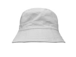 white bucket hat isolated on white photo