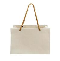 recycled paper tote bag on white background photo