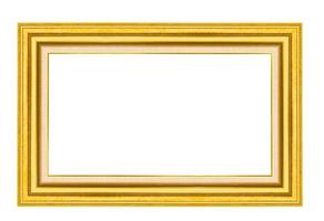 Golden wood picture frame photo