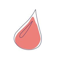 gota de sangre aislada en estilo de dibujos animados. vector