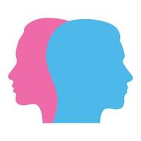Man and woman head illustration vector