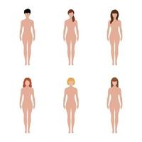 Illustration set of female silhouettes vector