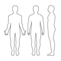 Set of contour silhouettes of men vector