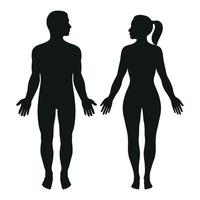 Illustration of a silhouette of a man and a woman vector