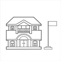 office building vector icon design isolated on black and white background