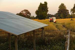 sistemas de suministro de energía fotovoltaica. paneles de energía solar. planta de energía solar. la fuente de energía renovable ecológica. - imagen foto