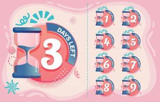 New Year Countdown Elements Set vector