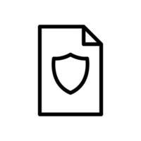 Paper document line icon illustration with shield. icon related to protect document, protect file. Simple vector design editable. Pixel perfect at 32 x 32