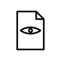 ilustración de icono de línea de documento en papel con ojo. icono relacionado con el documento visto, archivo visto. diseño vectorial simple editable. píxel perfecto a 32 x 32 vector