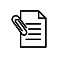 Paper document line icon  illustration with paper clip. icons related to document attachment. Simple vector design editable. Pixel perfect at 32 x 32