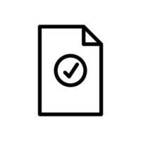 Paper document line icon illustration with check mark. icon related to verified document. Simple vector design editable. Pixel perfect at 32 x 32