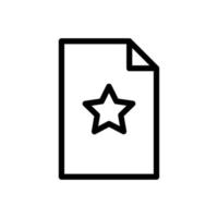 ilustración de icono de línea de documento en papel con estrella. icono relacionado con la estrella del archivo. diseño vectorial simple editable. píxel perfecto a 32 x 32 vector