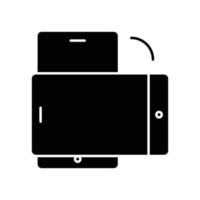 Mobile phone rotation glyph icon illustration. icon illustration related to electronic, technology. Simple vector design editable. Pixel perfect at 32 x 32