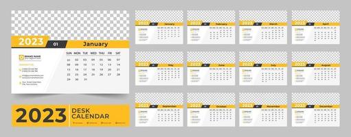 Calendar 2023 planner corporate template design set. Week starts on Monday. template for annual calendar 2023.  Monthly calendar template for 2023 year vector