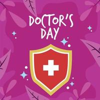 Doctor Day Hand Drawn Poster Illustration vector