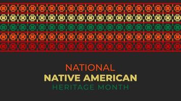 Native American Heritage Month. Background design with abstract ornaments celebrating Native Indians in America. vector