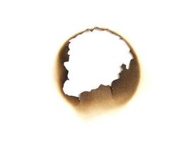 Burned paper hole photo