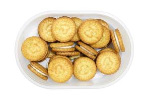 Cookies in the Plastic box isolated photo