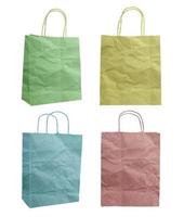 bag recycle paper craft stick icon on white background photo