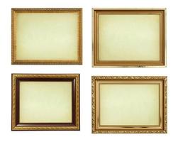 Collection picture gold frames with a decorative pattern photo