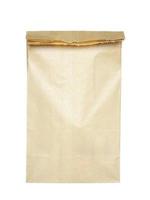 Brown paper bag isolated on white photo