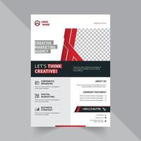 Professional Modern Flyer Design Template With Red And Black Gradients vector