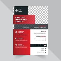 Professional Modern Flyer Design Template With Red And Black Gradients vector