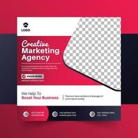 Digital marketing Agency social media post web banner with red shape gradient vector