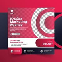 Digital marketing Agency social media post web banner with red shape gradient vector