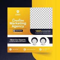 Digital marketing Agency social media post web banner Digital marketing Agency with yellow shape gradient vector