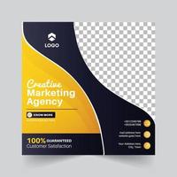 Digital marketing Agency social media post web banner Digital marketing Agency with yellow shape gradient vector