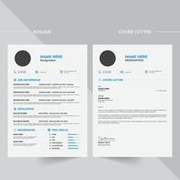 Professional Modern Minimal CV Resume Design Template With White Background vector