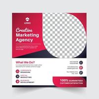 Digital marketing Agency social media post web banner with red shape vector