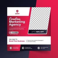 Digital marketing Agency social media post web banner with red shape gradient vector