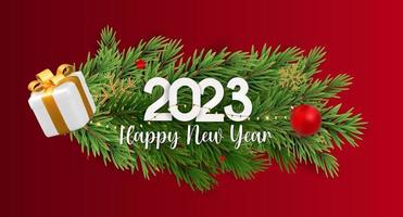 Greeting Card 2023 Happy New Year. Vector Illustration