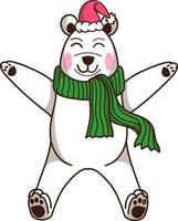 lindo vector personaje oso de nieve