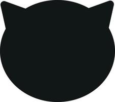 Simple cat's head silhouette on white background. Isolated black icon. Vector art black on white. Pet illustration