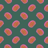 Sweet cupcake,seamless pattern on dark green background. vector